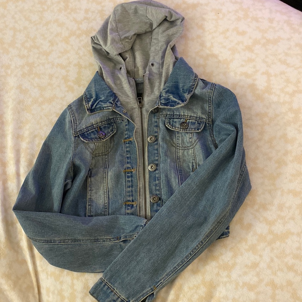 Cut off Jean Jacket with Hood